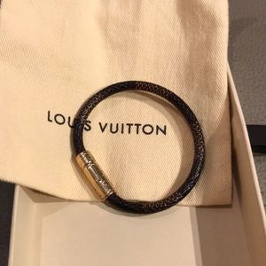 Louis Vuitton Damier leather bracelet